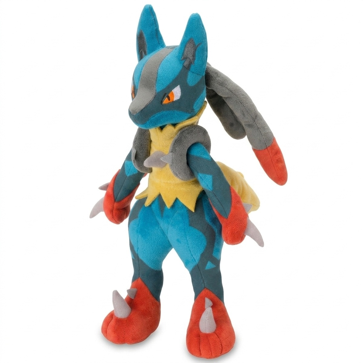 Peluche Lucario Mega vista di tre quarti