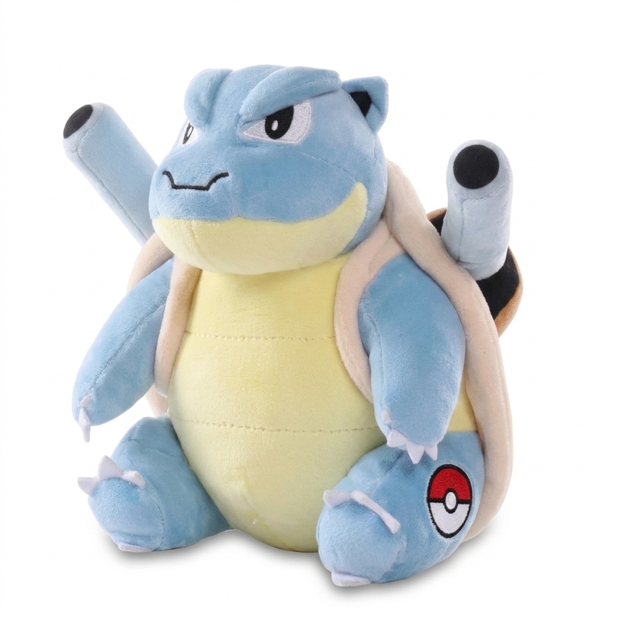 Peluche Blastoise con distintivo che prova l'autenticità del prodotto.