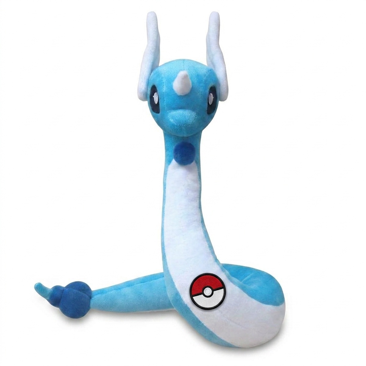 Peluche Dragonair con distintivo che prova l'autenticità del prodotto.