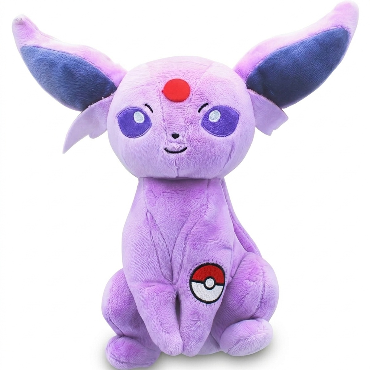 Peluche Espeon con distintivo che prova l'autenticità del prodotto.
