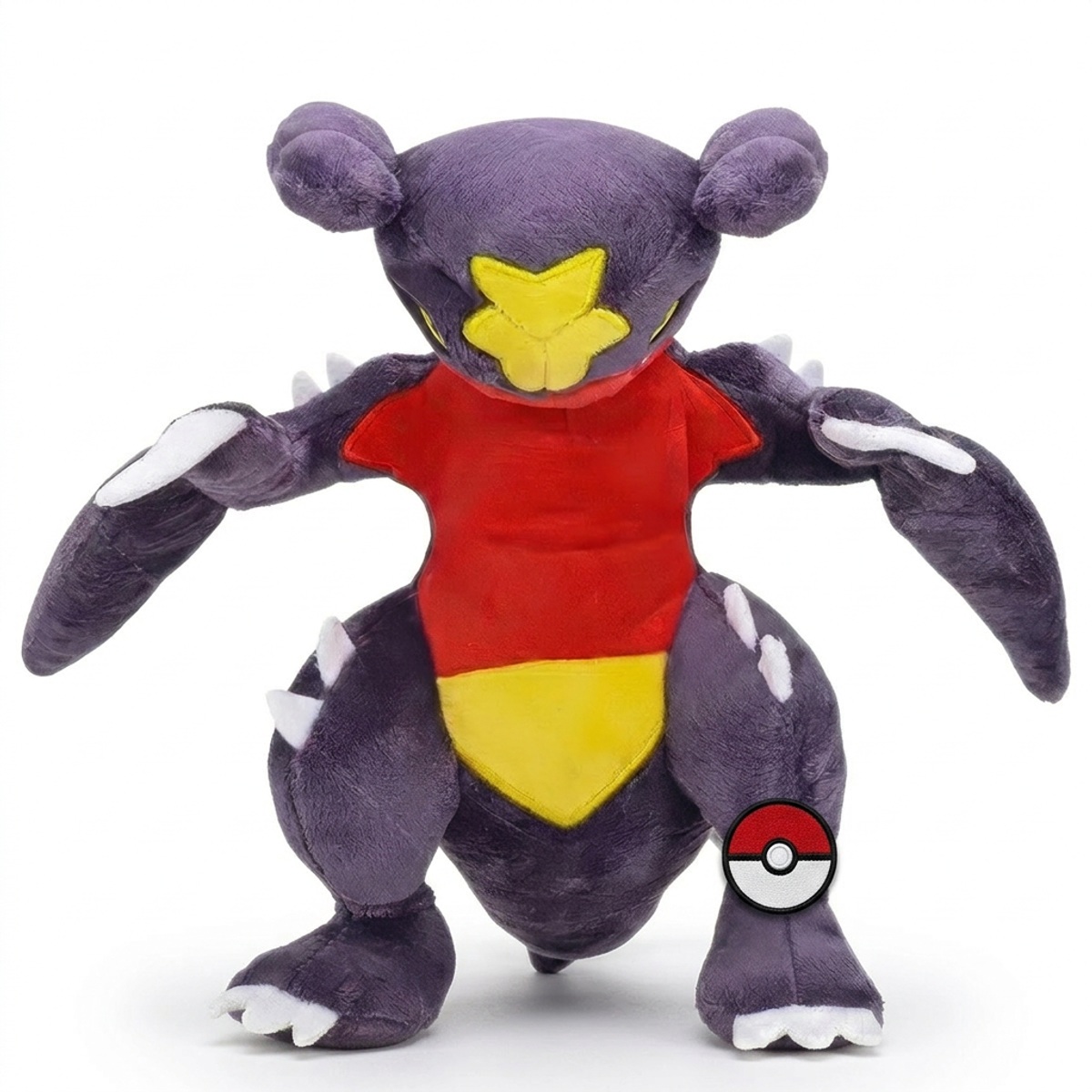 Peluche Garchomp con distintivo che prova l'autenticità del prodotto.