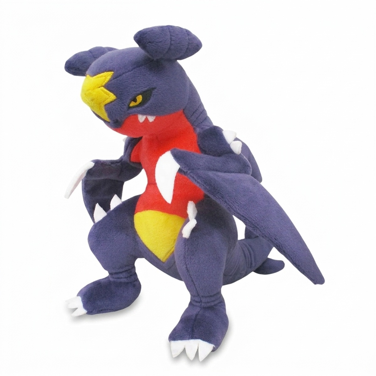 Peluche Garchomp vista di tre quarti