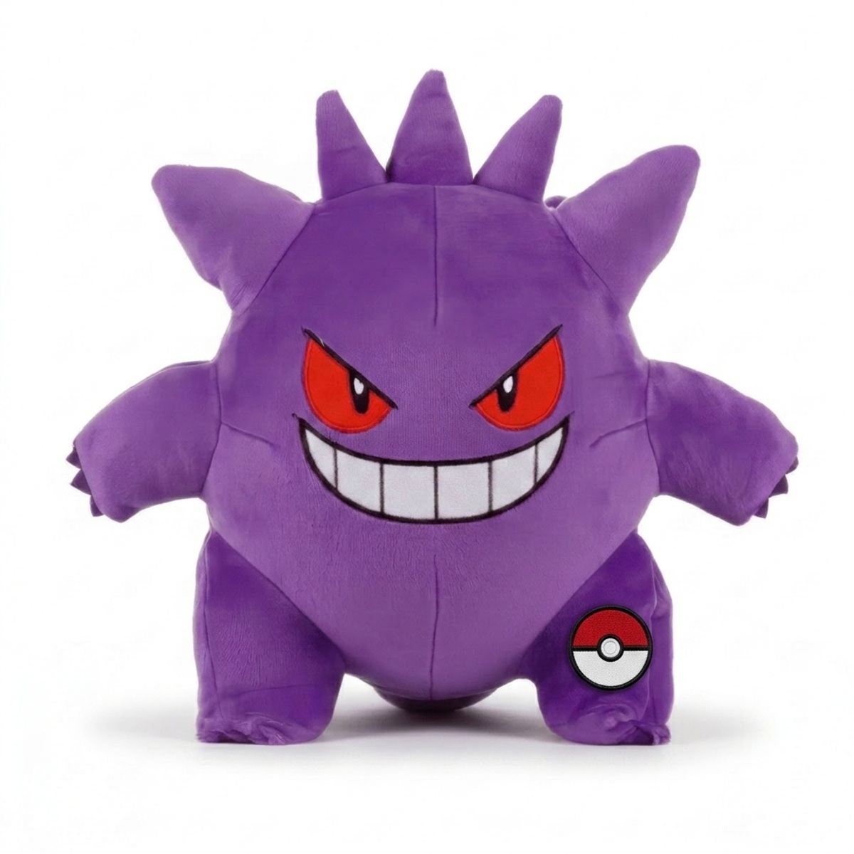 Peluche Gengar con distintivo che prova l'autenticità del prodotto.