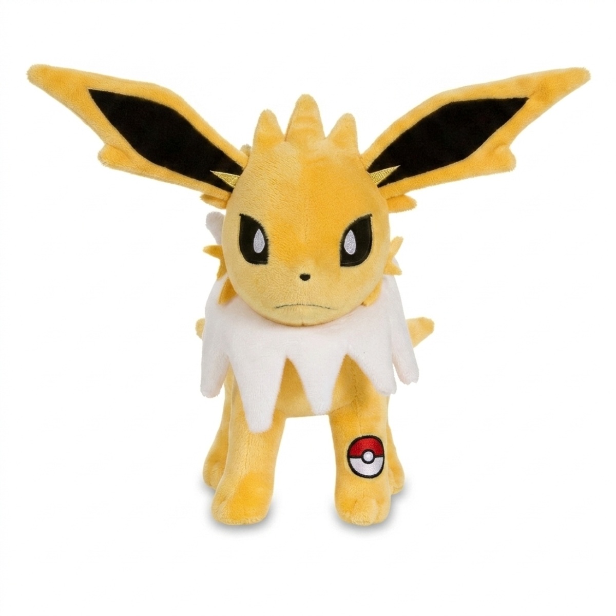 Peluche Jolteon con distintivo che prova l'autenticità del prodotto.