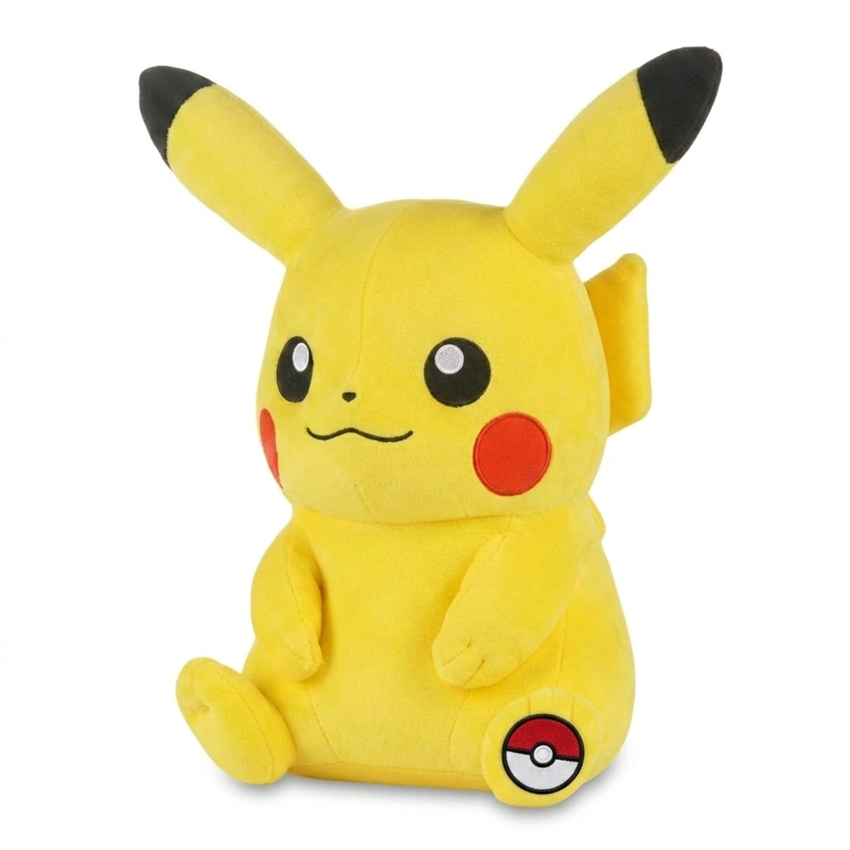 Peluche Pikachu con distintivo che prova l'autenticità del prodotto.