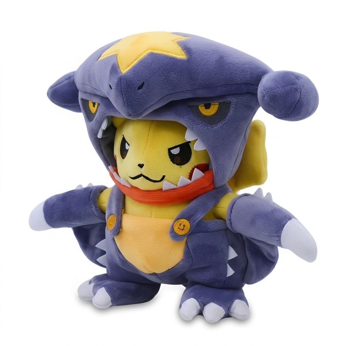 Peluche Pikachu Garchomp vista di tre quarti