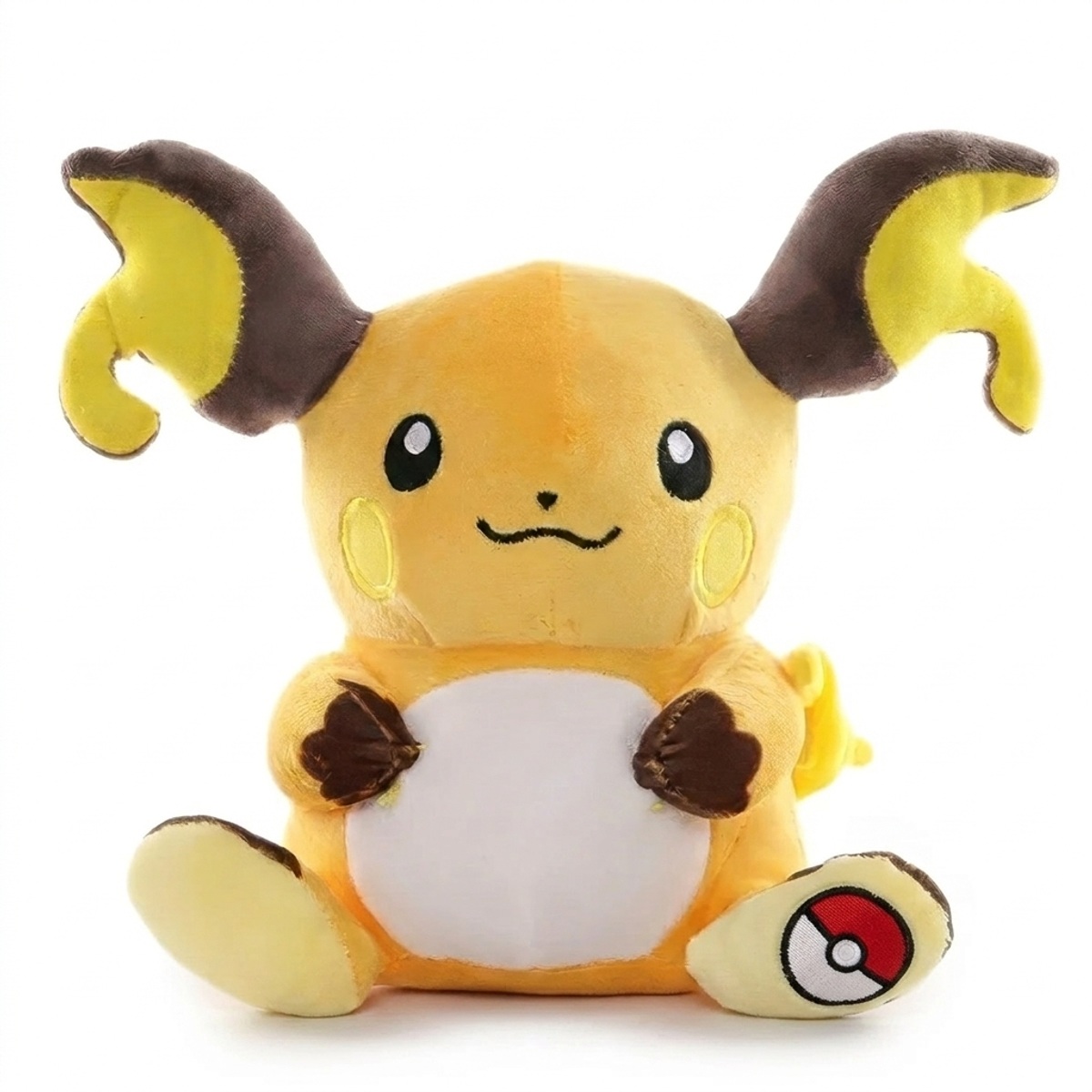Peluche Raichu con distintivo che prova l'autenticità del prodotto.