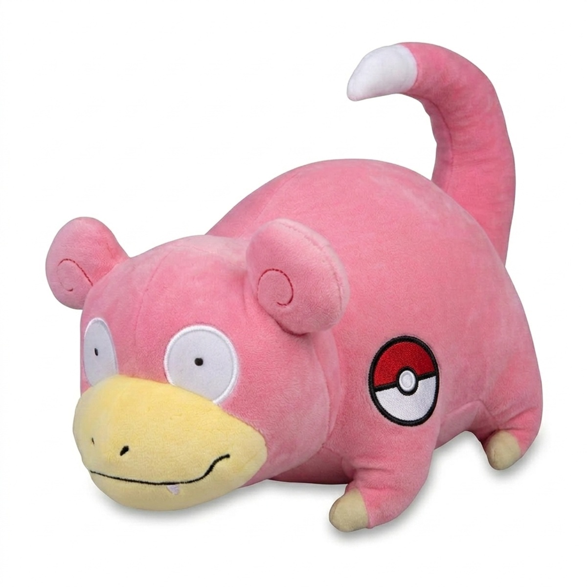 Peluche Slowpoke con distintivo che prova l'autenticità del prodotto.