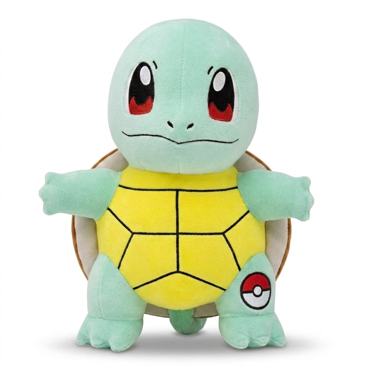 Peluche Squirtle con distintivo che prova l'autenticità del prodotto.