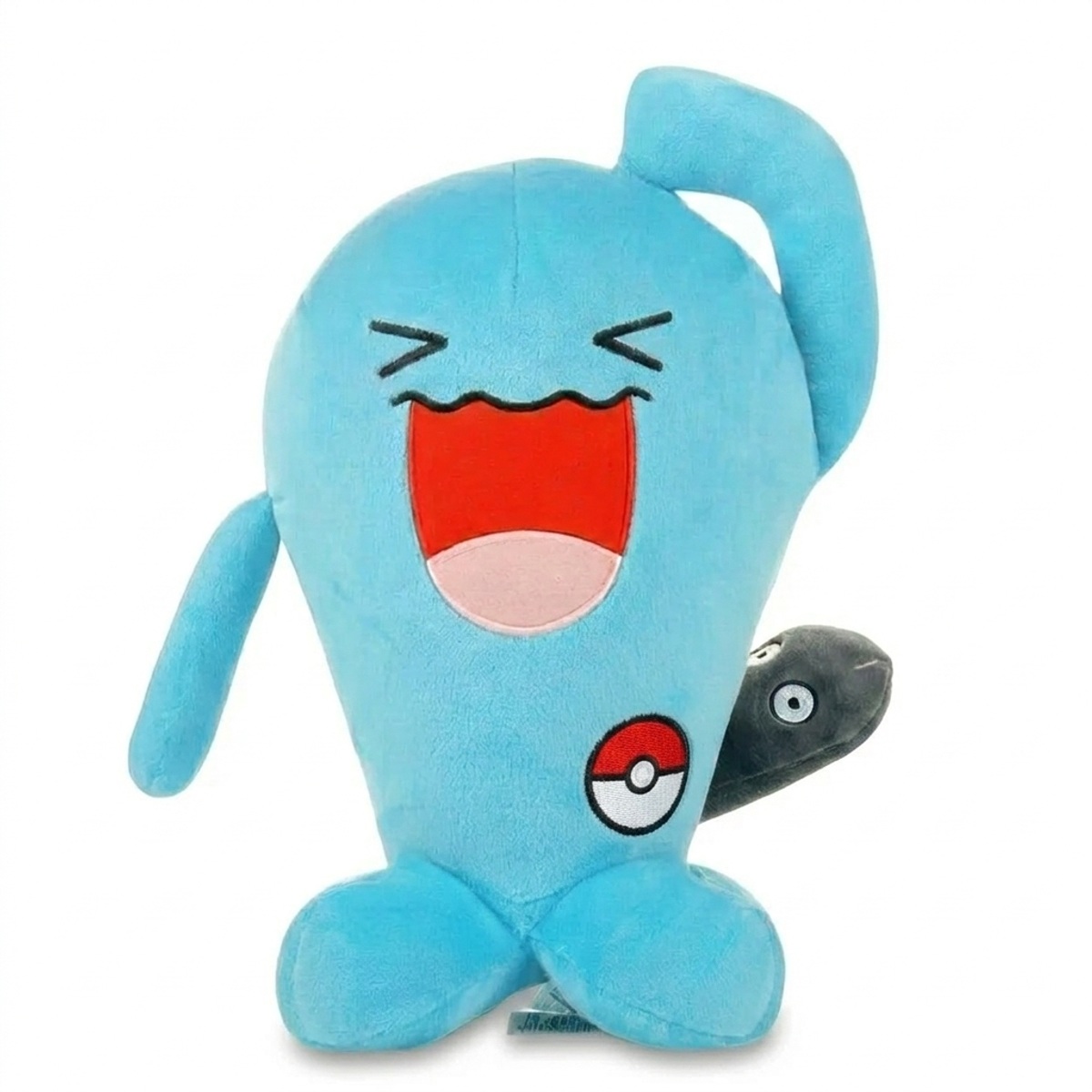 Peluche Wobbuffet con distintivo che prova l'autenticità del prodotto.