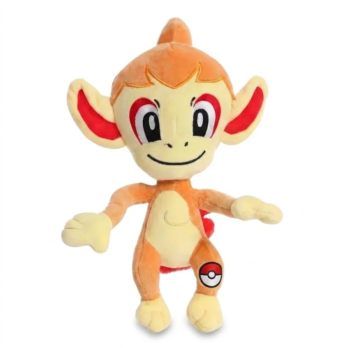 Peluche Chimchar con distintivo che prova l'autenticità del prodotto.