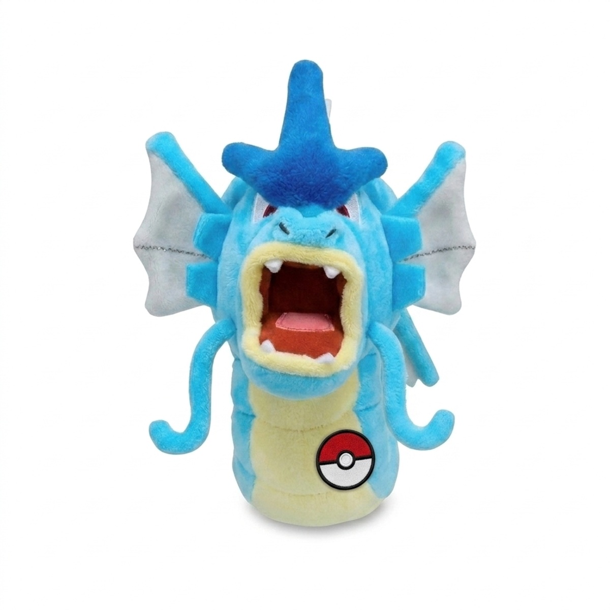 Peluche Gyarados con distintivo che prova l'autenticità del prodotto.