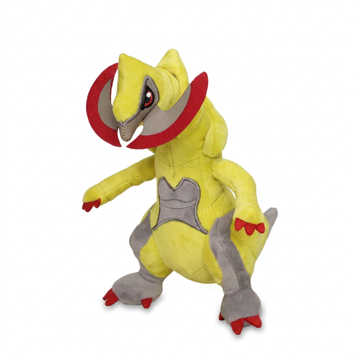 Peluche Haxorus vista di tre quarti