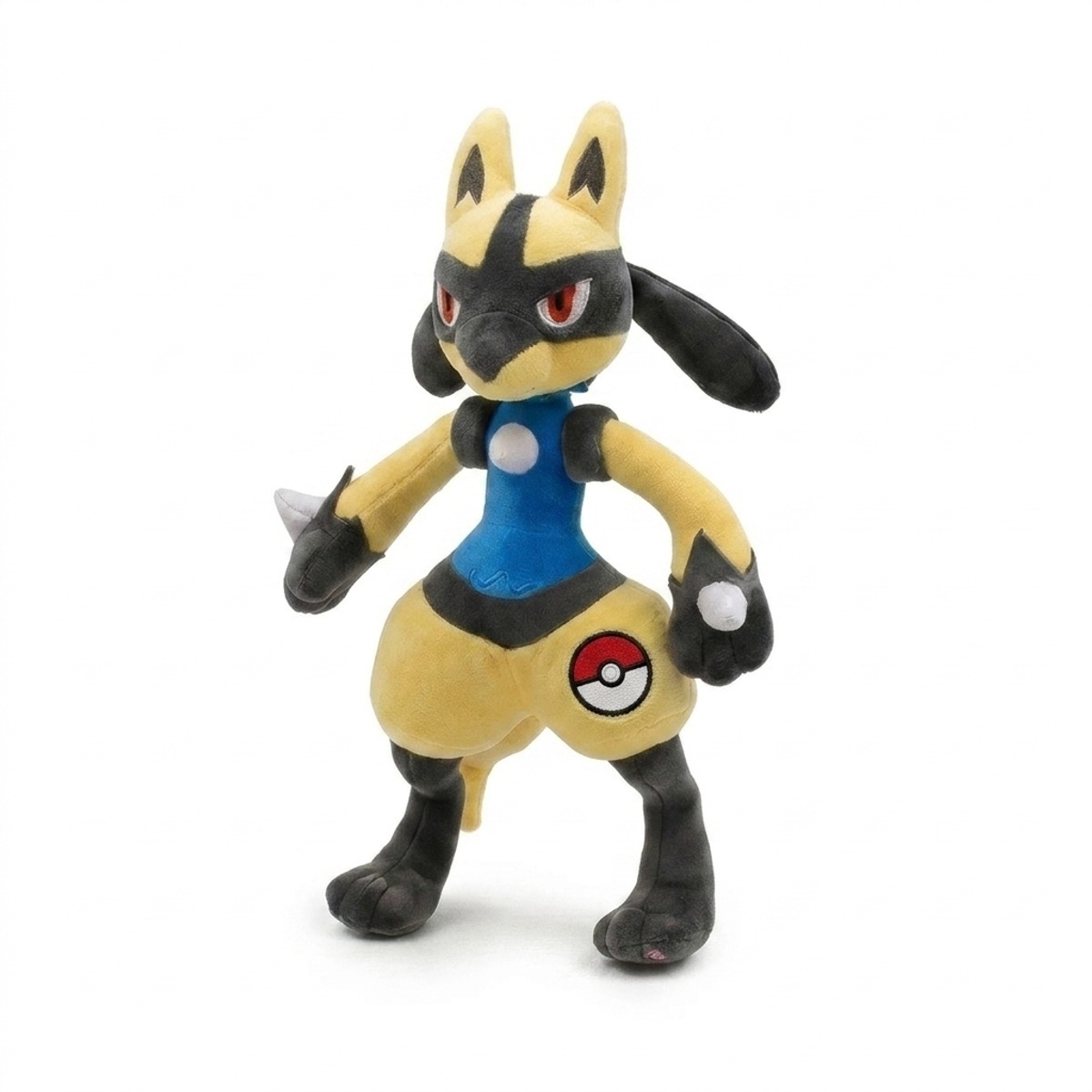 Peluche Lucario con distintivo che prova l'autenticità del prodotto.