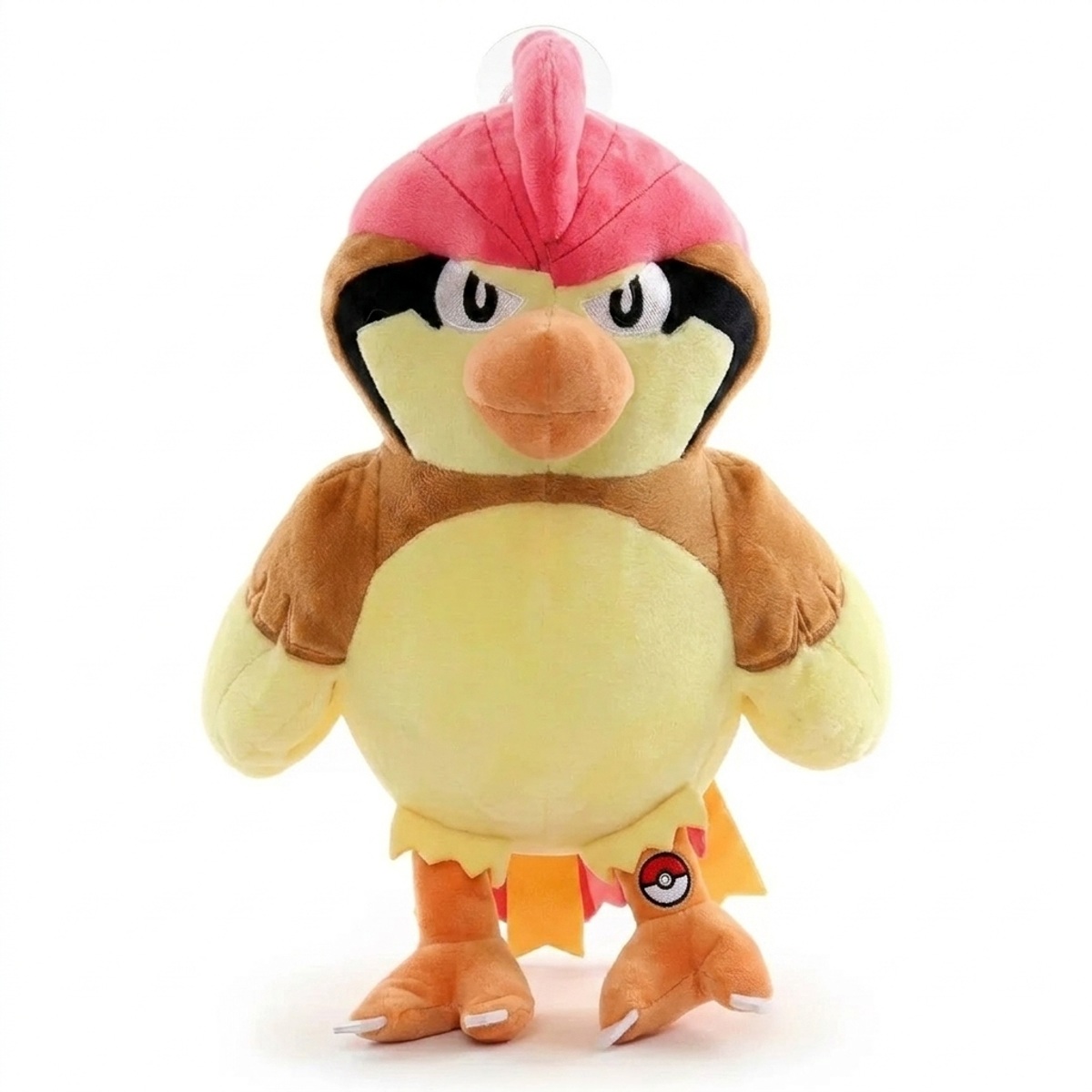 Peluche Pidgeotto con distintivo che prova l'autenticità del prodotto.