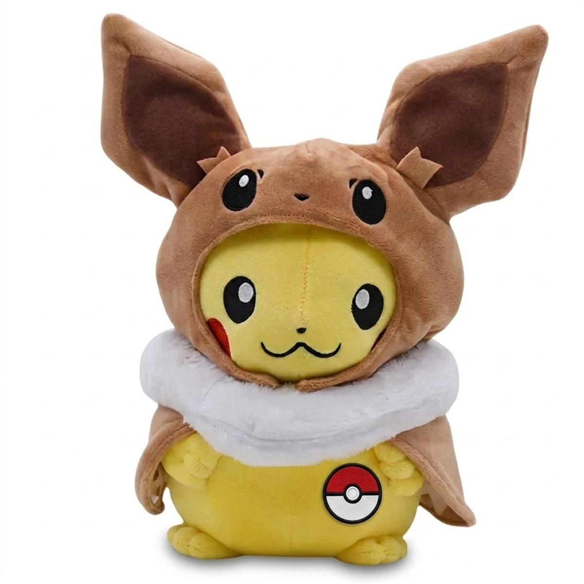 Peluche Pikachu con distintivo che prova l'autenticità del prodotto.