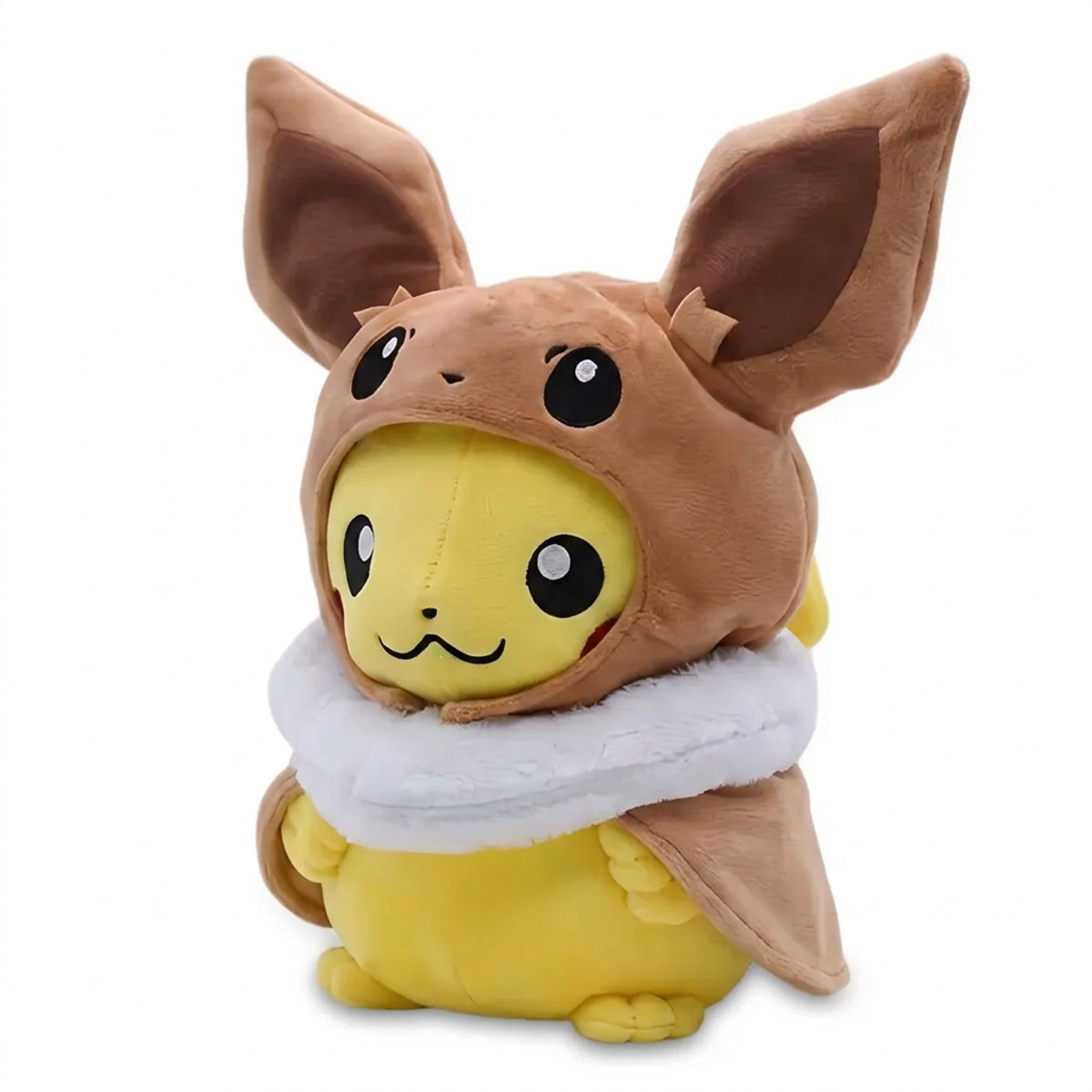 Peluche Pikachu Eevee vista di tre quarti