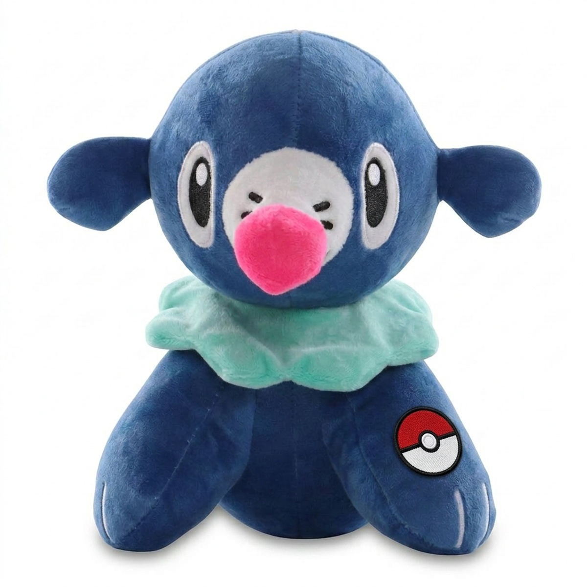 Peluche Popplio con distintivo che prova l'autenticità del prodotto.