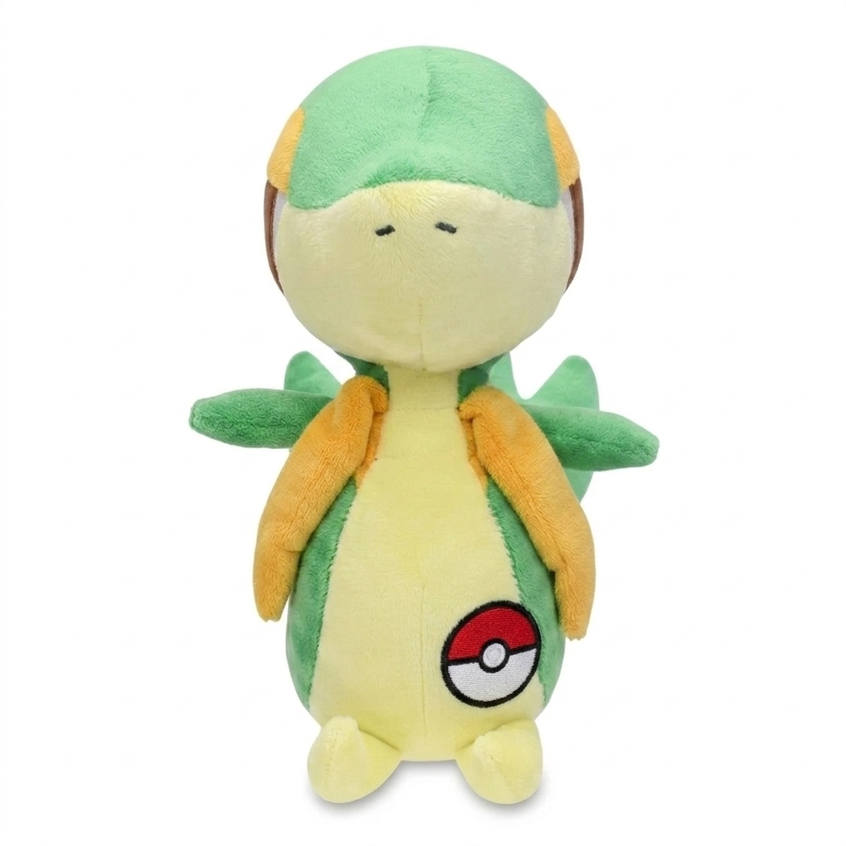 Peluche Snivy con distintivo che prova l'autenticità del prodotto.