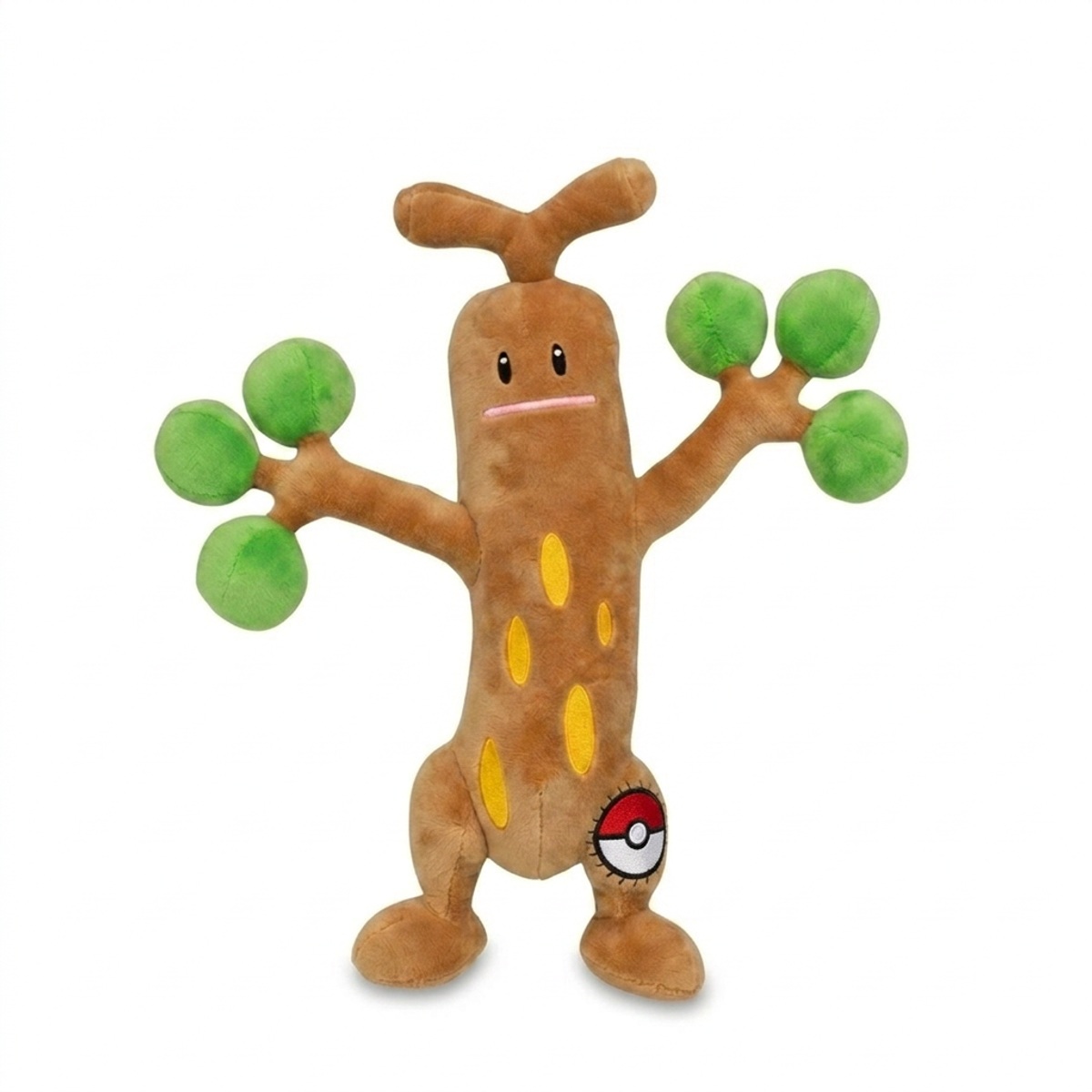 Peluche Sudowoodo con distintivo che prova l'autenticità del prodotto.