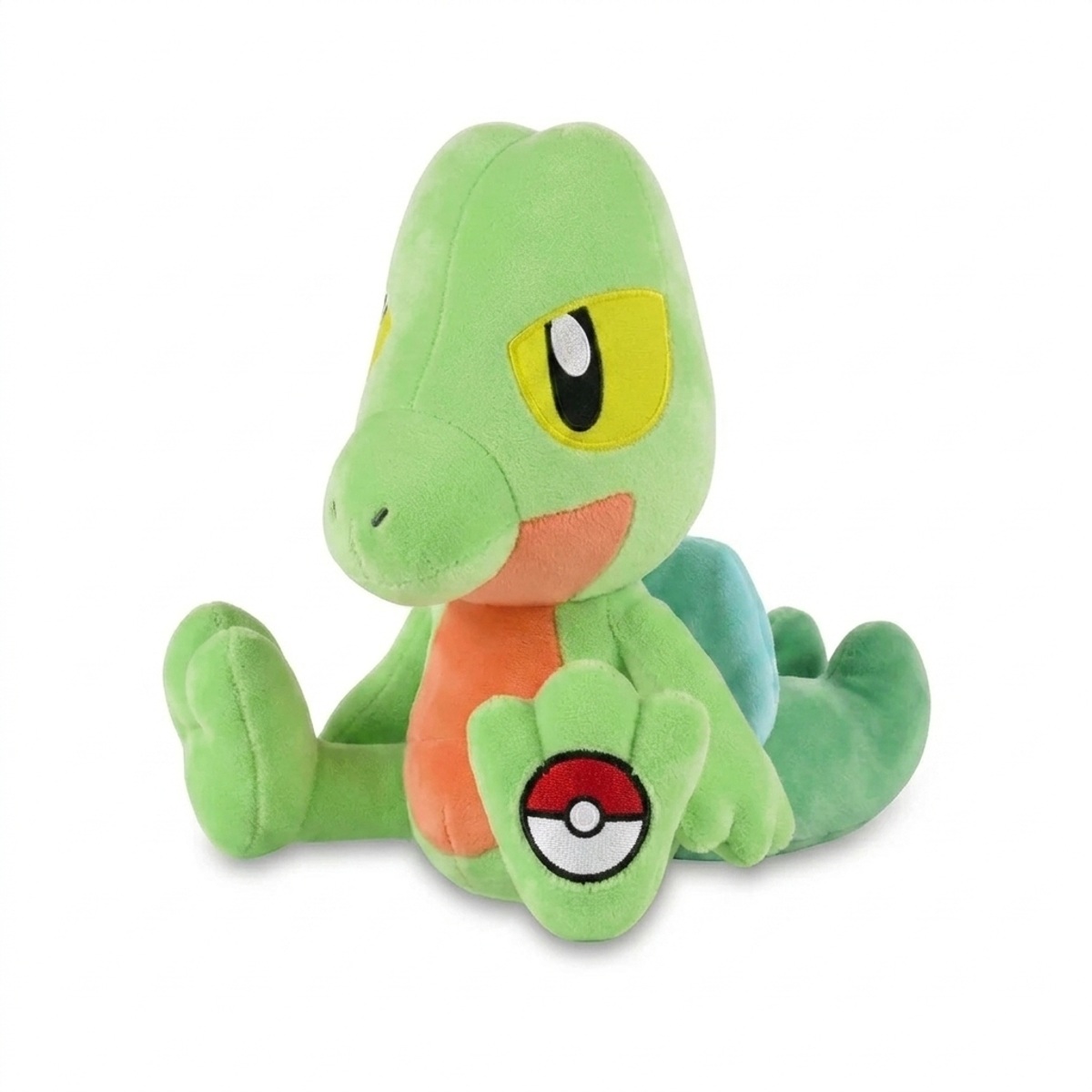 Peluche Treecko con distintivo che prova l'autenticità del prodotto.