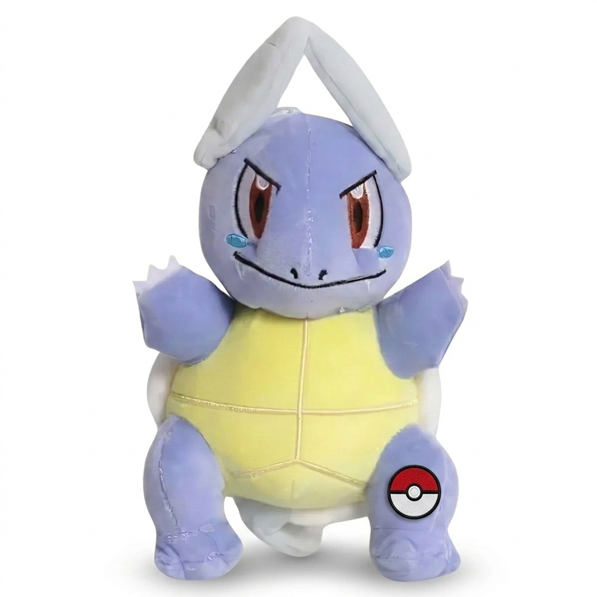 Peluche Wartortle con distintivo che prova l'autenticità del prodotto.