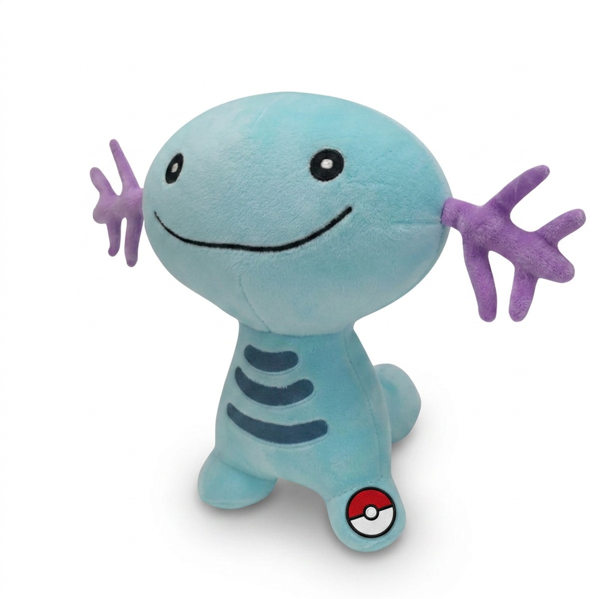 Peluche Wooper con distintivo che prova l'autenticità del prodotto.