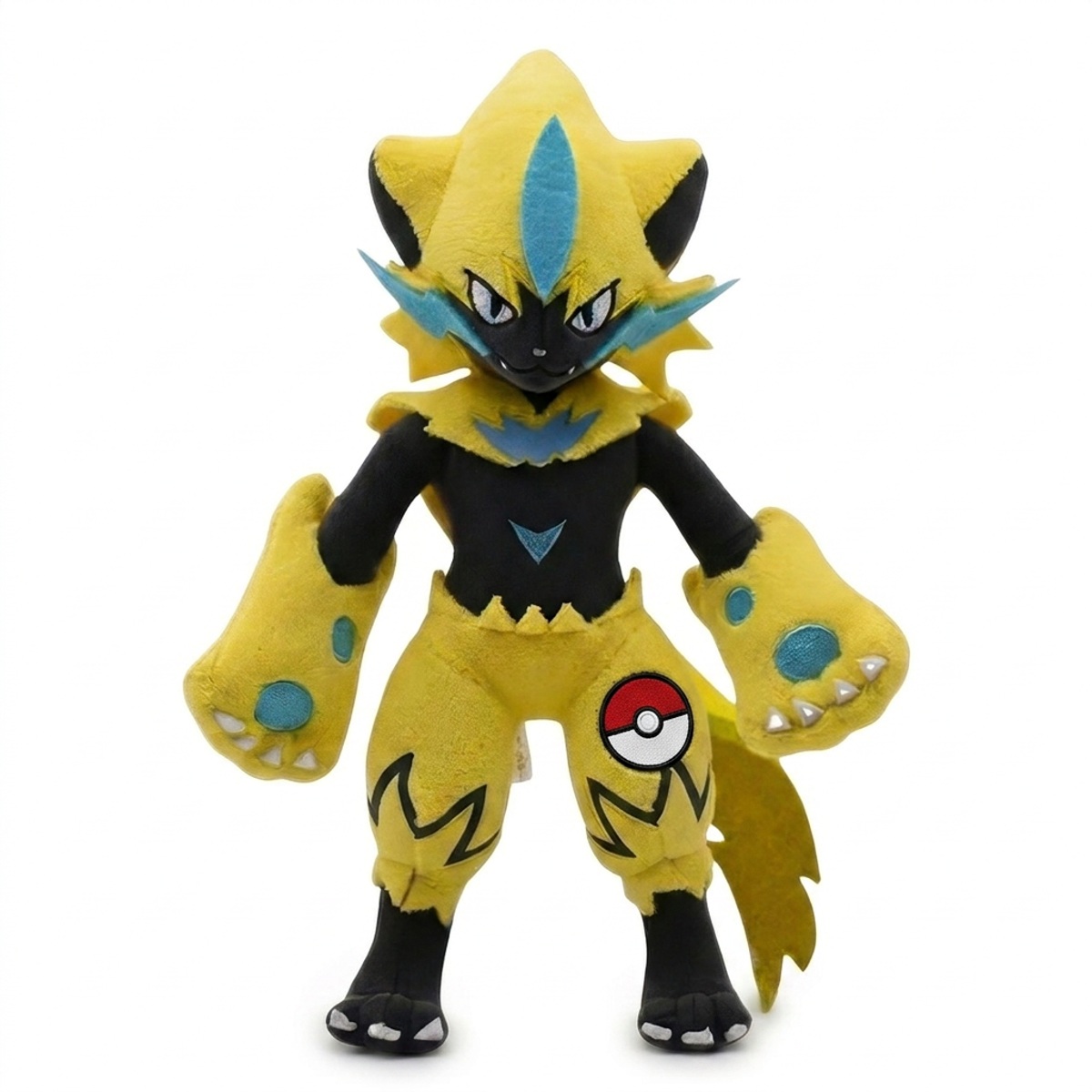 Peluche Zeraora con distintivo che prova l'autenticità del prodotto.