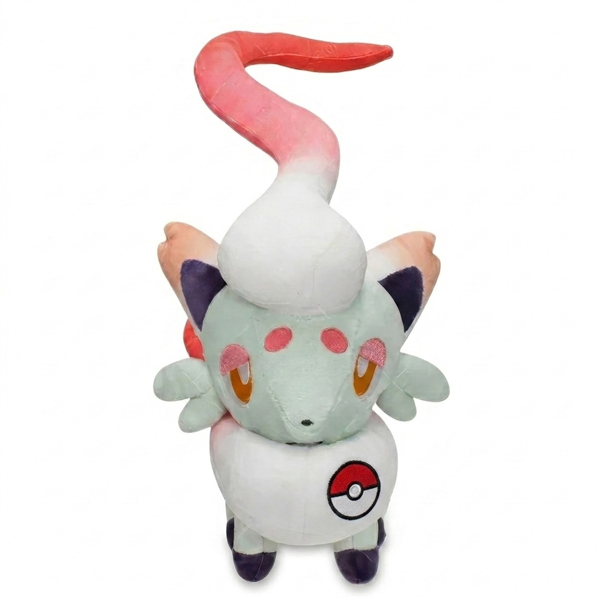 Peluche Zorua con distintivo che prova l'autenticità del prodotto.