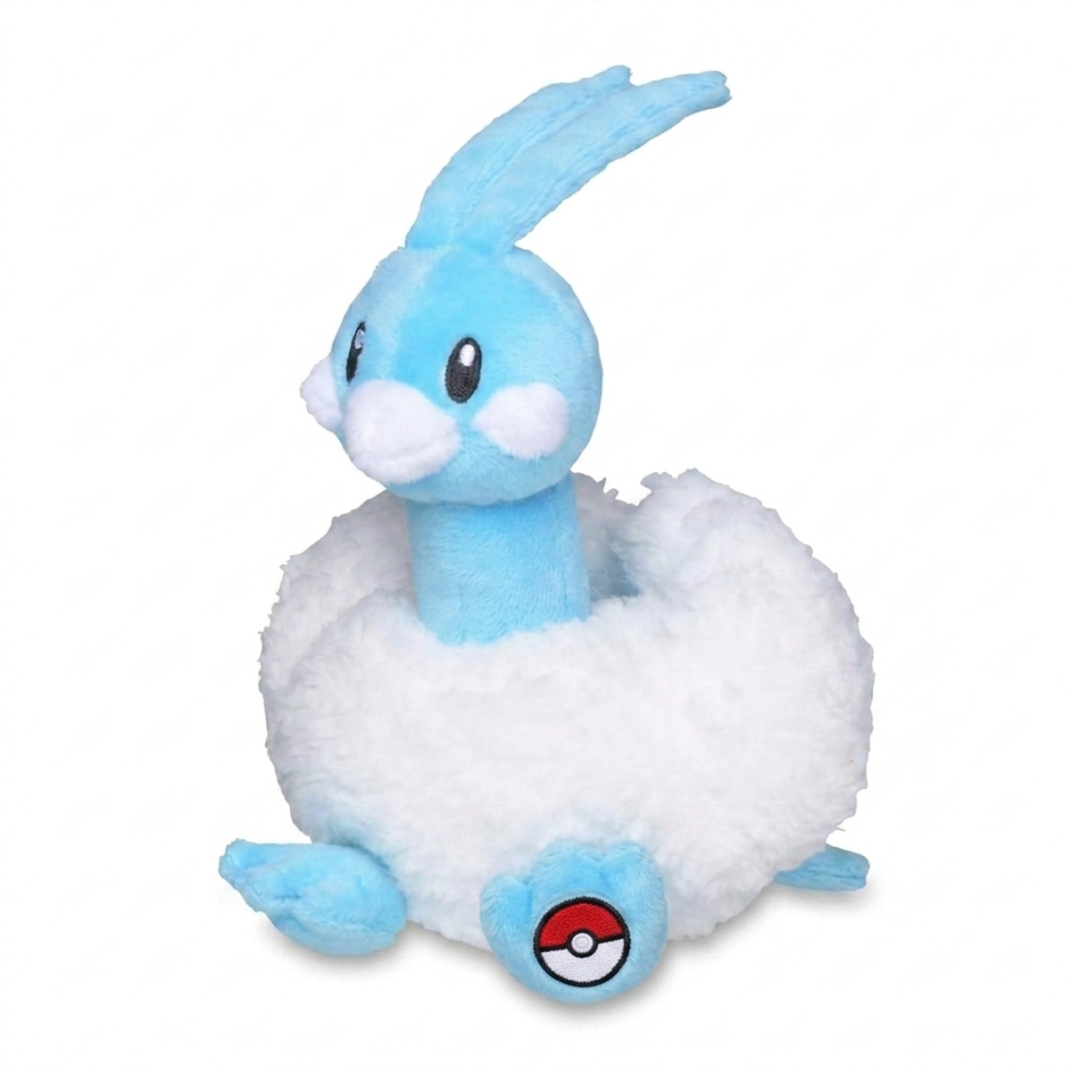 Peluche Altaria con distintivo che prova l'autenticità del prodotto.