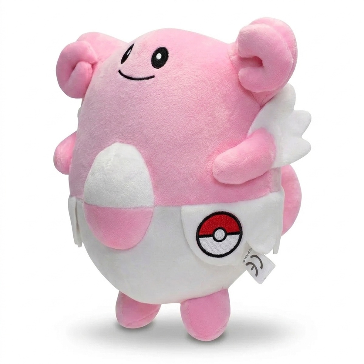 Peluche Blissey con distintivo che prova l'autenticità del prodotto.