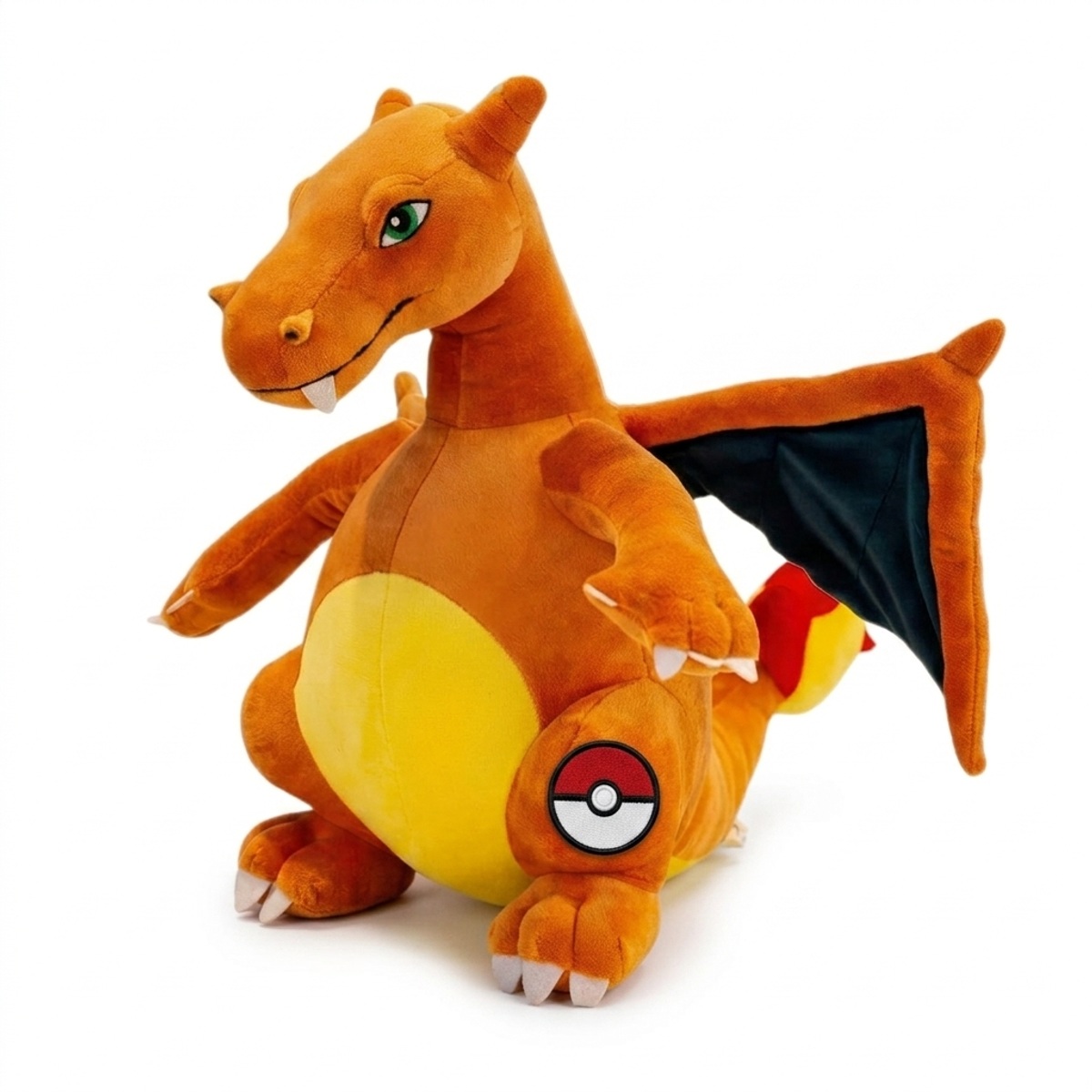 Peluche Charizard Gigante con distintivo che prova l'autenticità del prodotto.