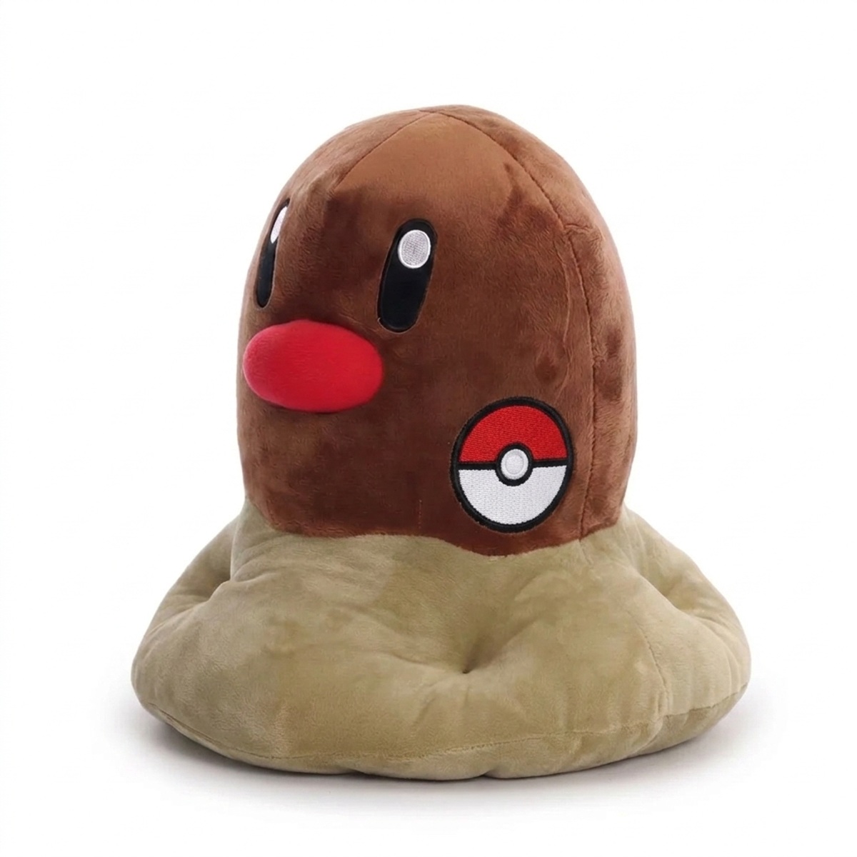 Peluche Diglett con distintivo che prova l'autenticità del prodotto.