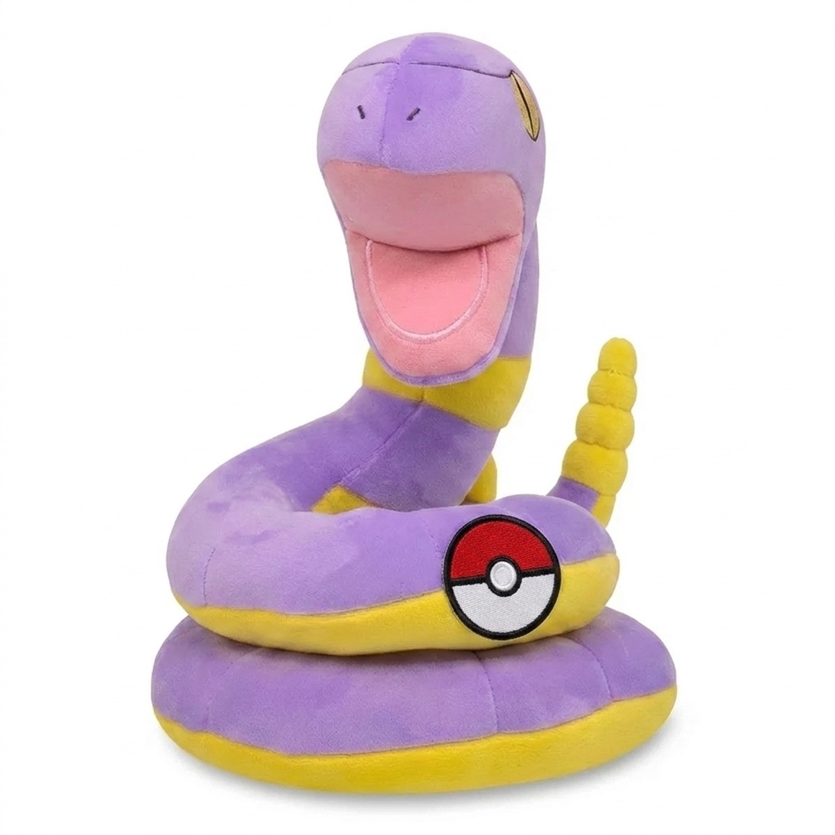 Peluche Ekans con distintivo che prova l'autenticità del prodotto.