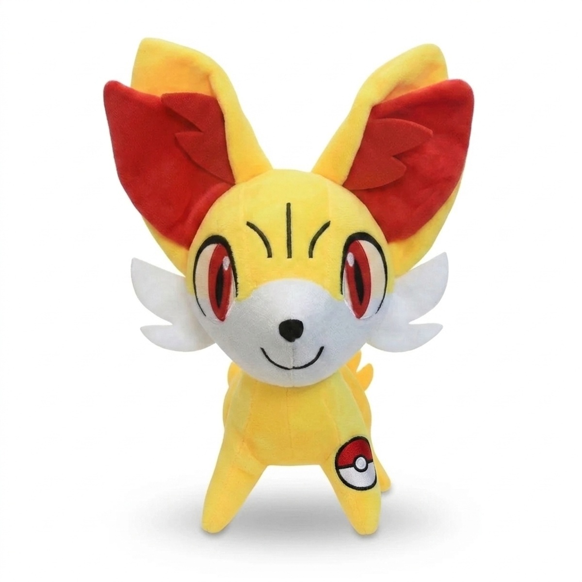 Peluche Fennekin con distintivo che prova l'autenticità del prodotto.