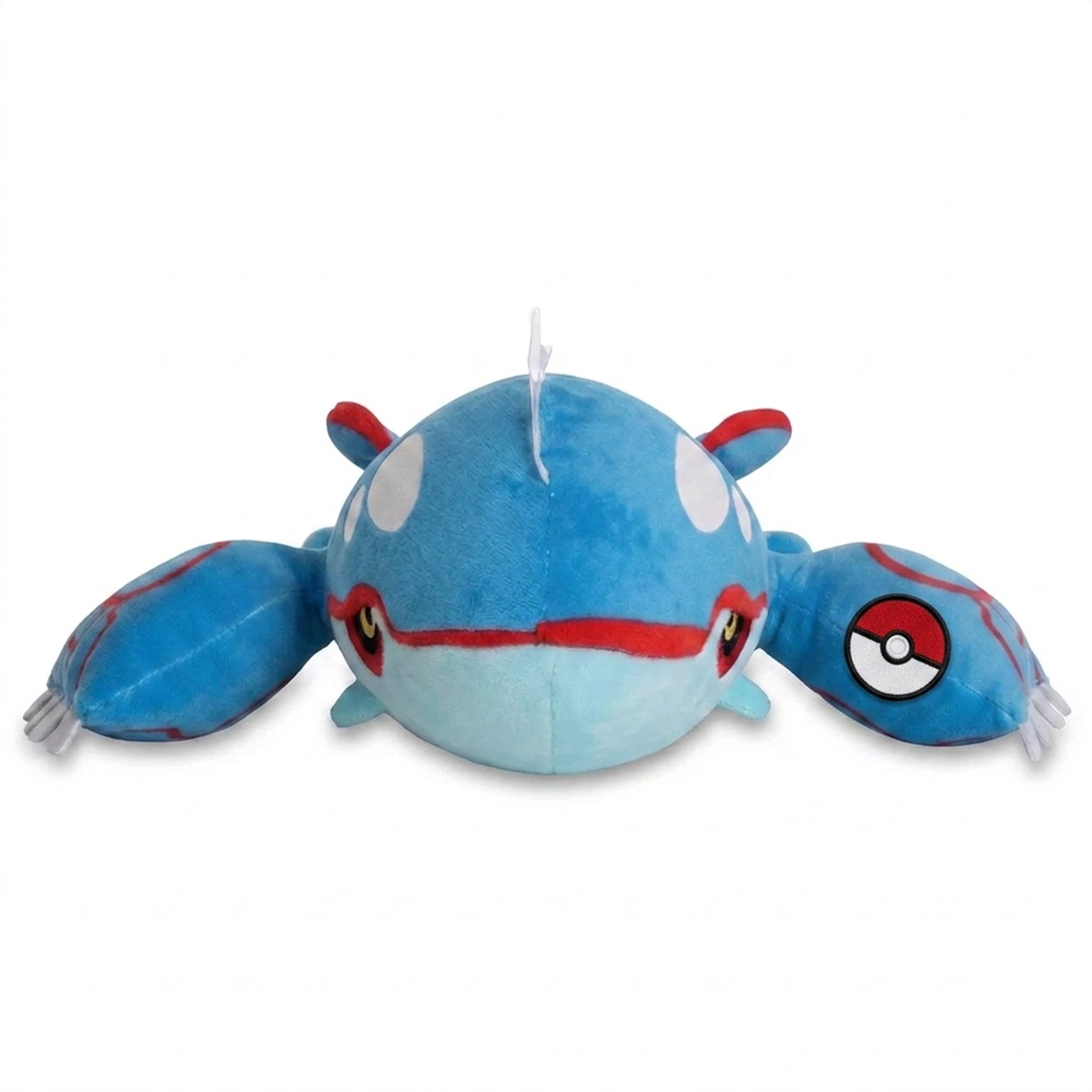 Peluche Kyogre con distintivo che prova l'autenticità del prodotto.