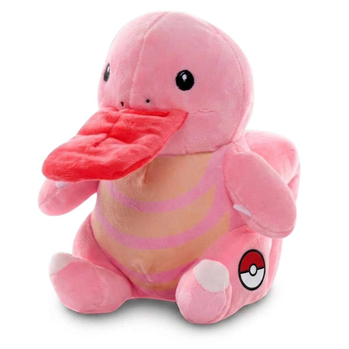 Peluche Lickitung con distintivo che prova l'autenticità del prodotto.