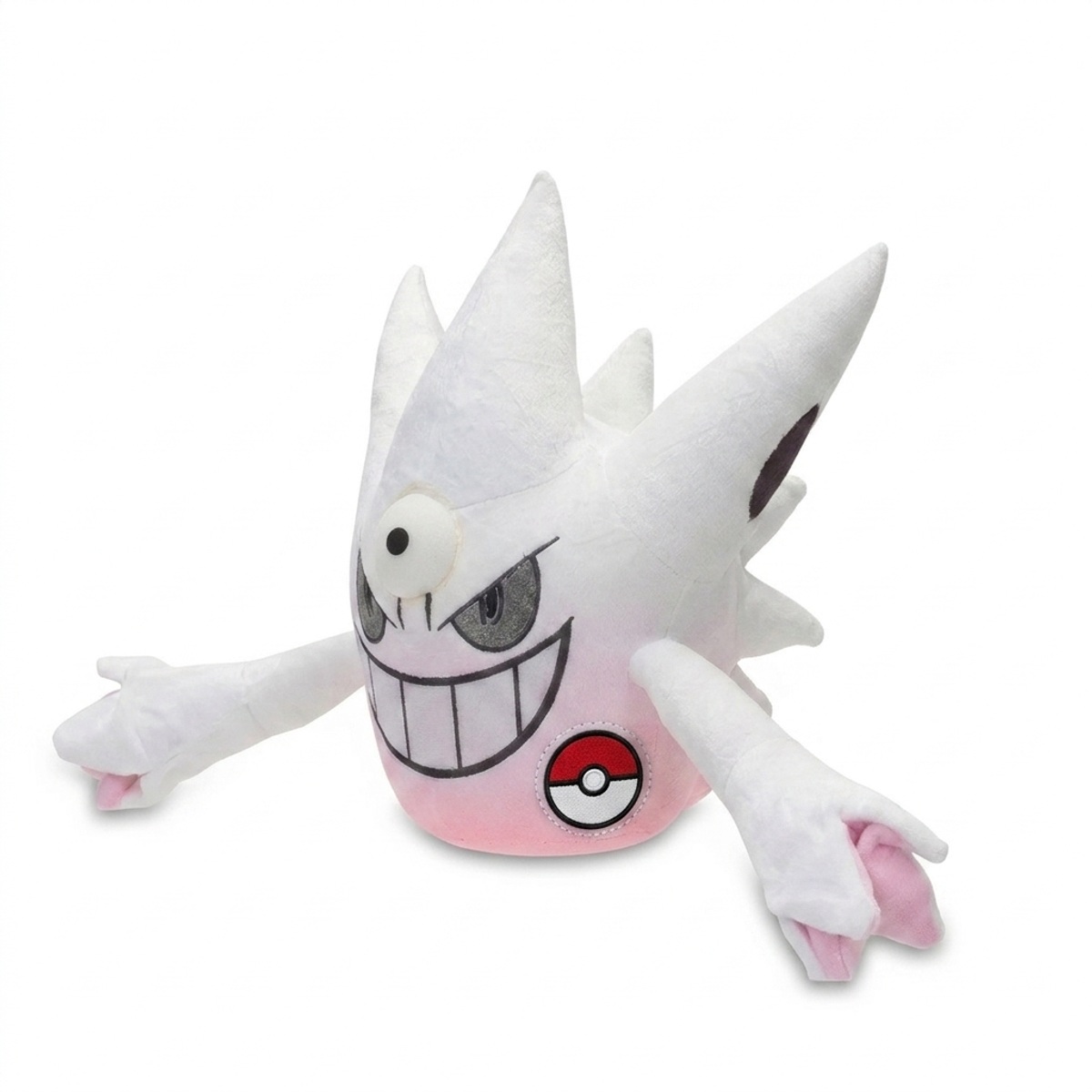 Peluche Gengar con distintivo che prova l'autenticità del prodotto.