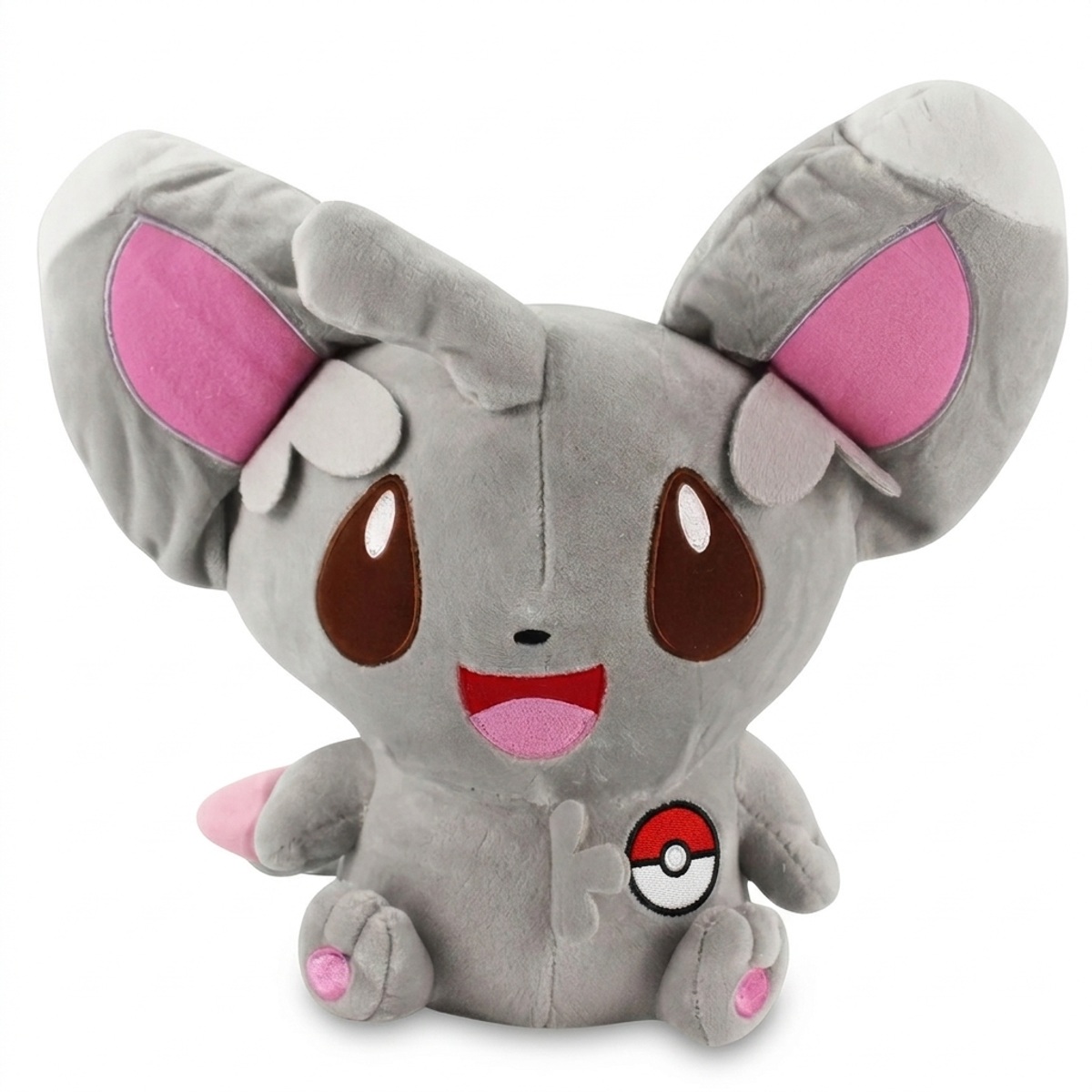 Peluche Minccino con distintivo che prova l'autenticità del prodotto.