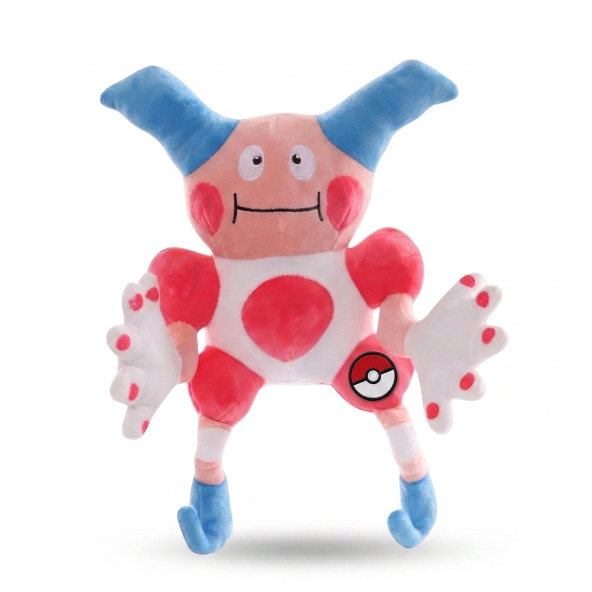 Peluche Mr. Mime con distintivo che prova l'autenticità del prodotto.
