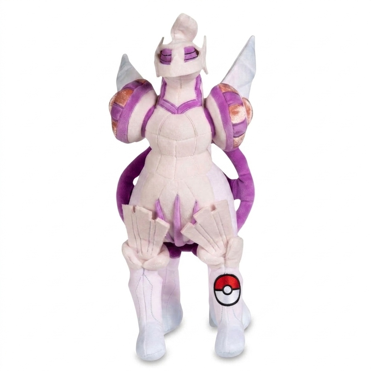 Peluche Palkia con distintivo che prova l'autenticità del prodotto.