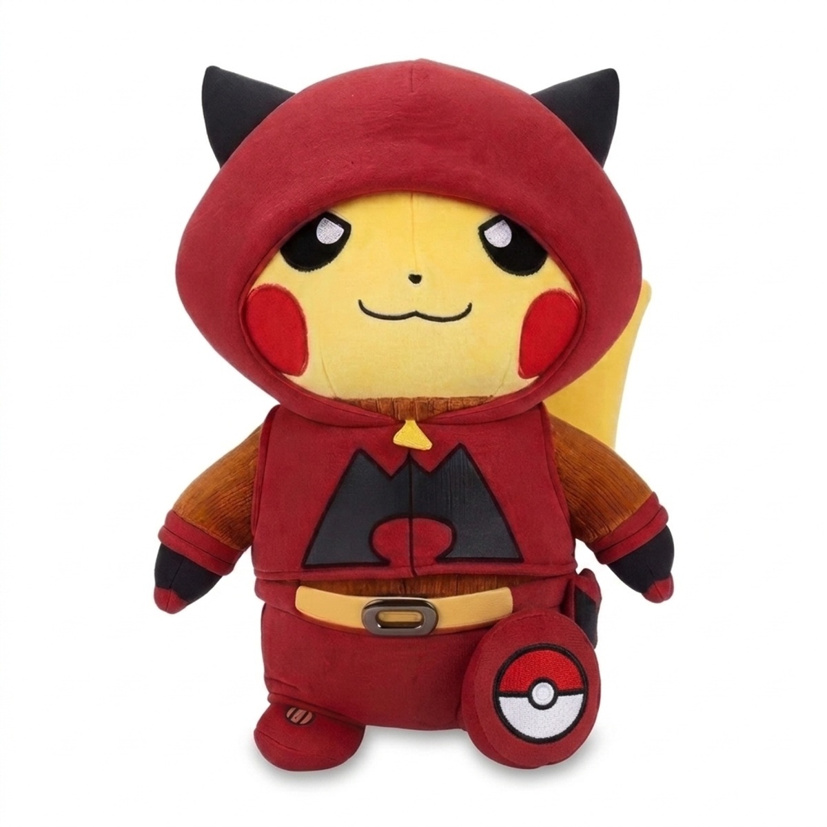 Peluche Pikachu con distintivo che prova l'autenticità del prodotto.