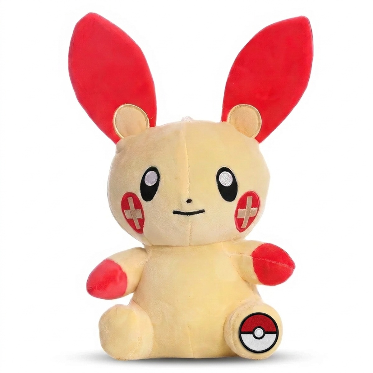 Peluche Plusle con distintivo che prova l'autenticità del prodotto.