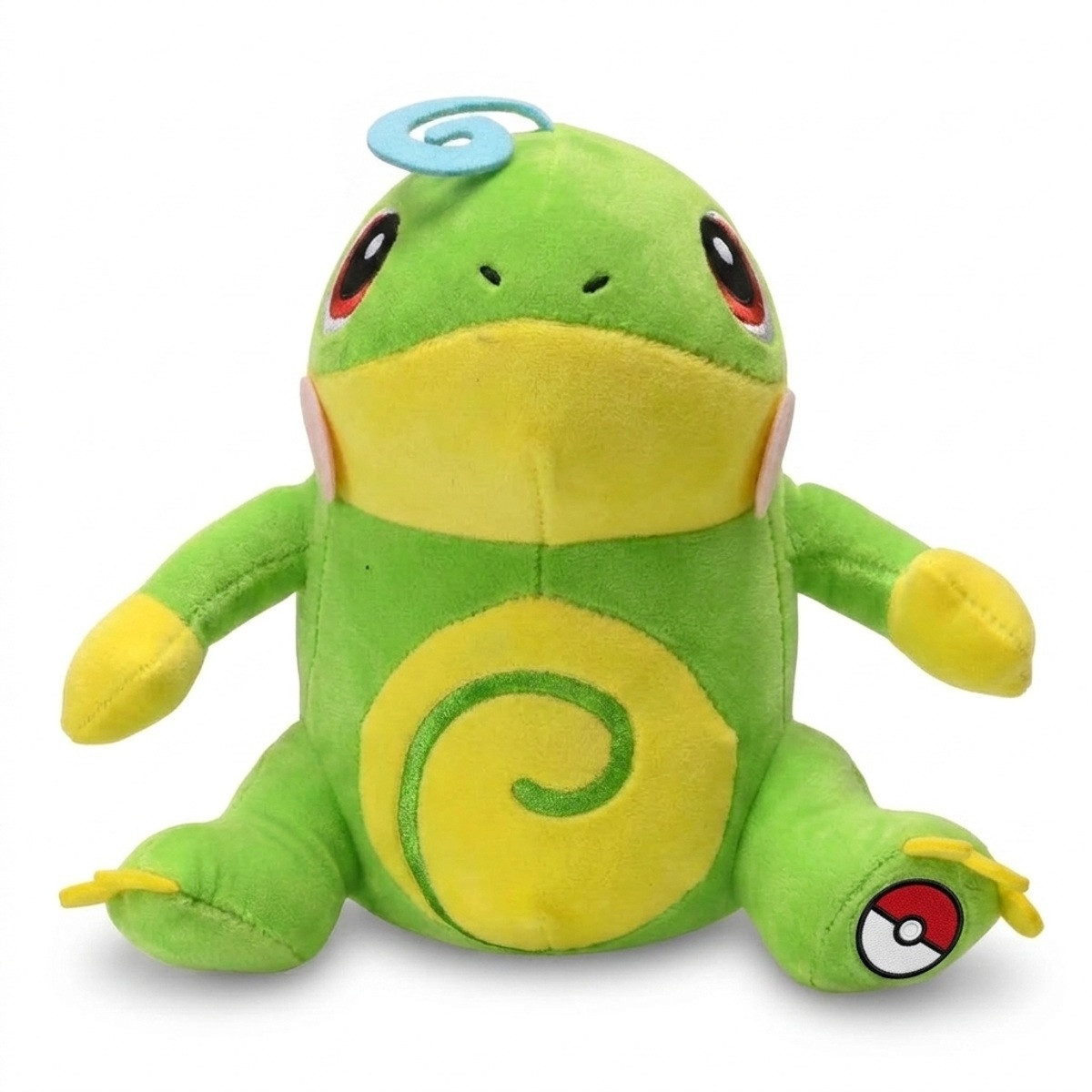 Peluche Politoed con distintivo che prova l'autenticità del prodotto.