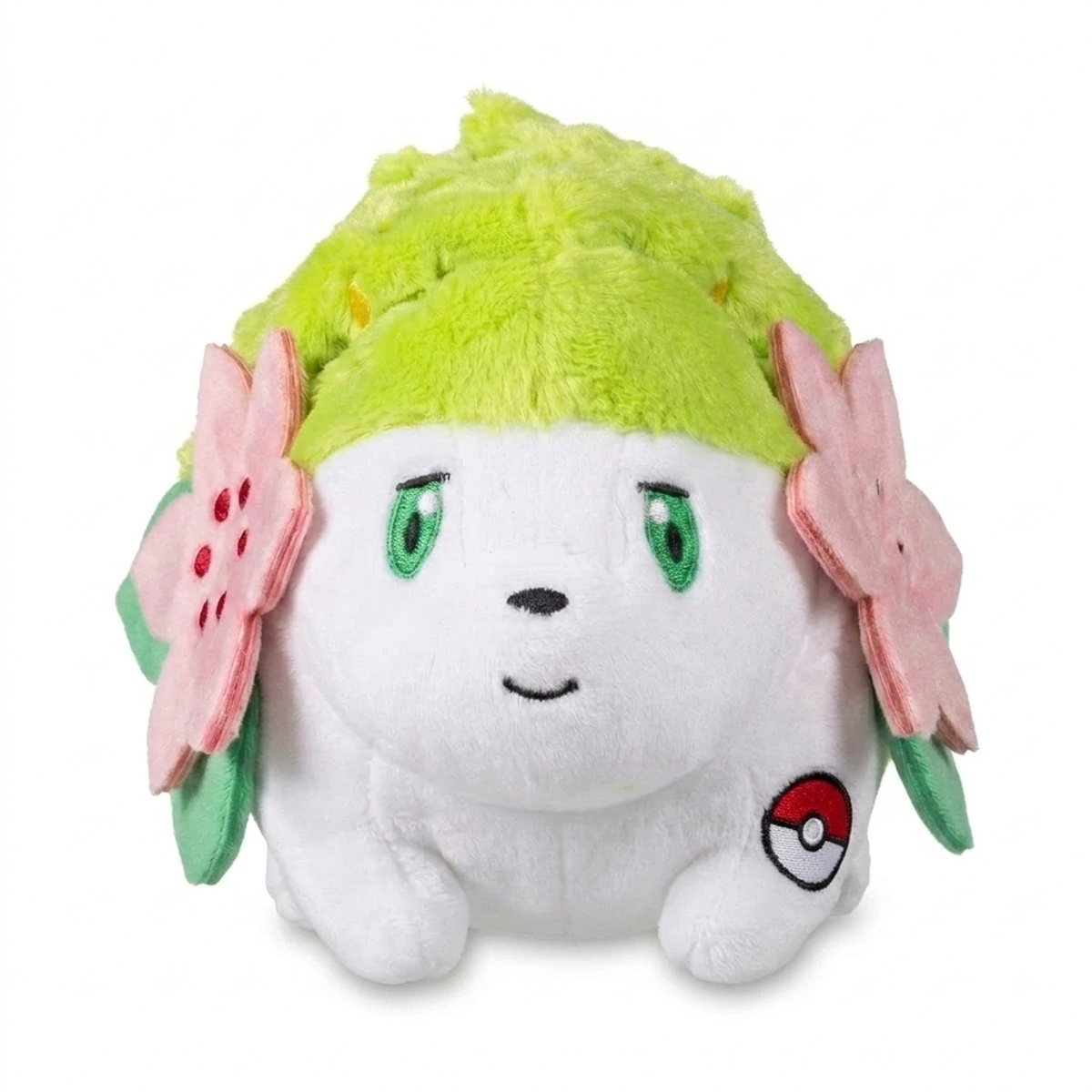 Peluche Shaymin con distintivo che prova l'autenticità del prodotto.