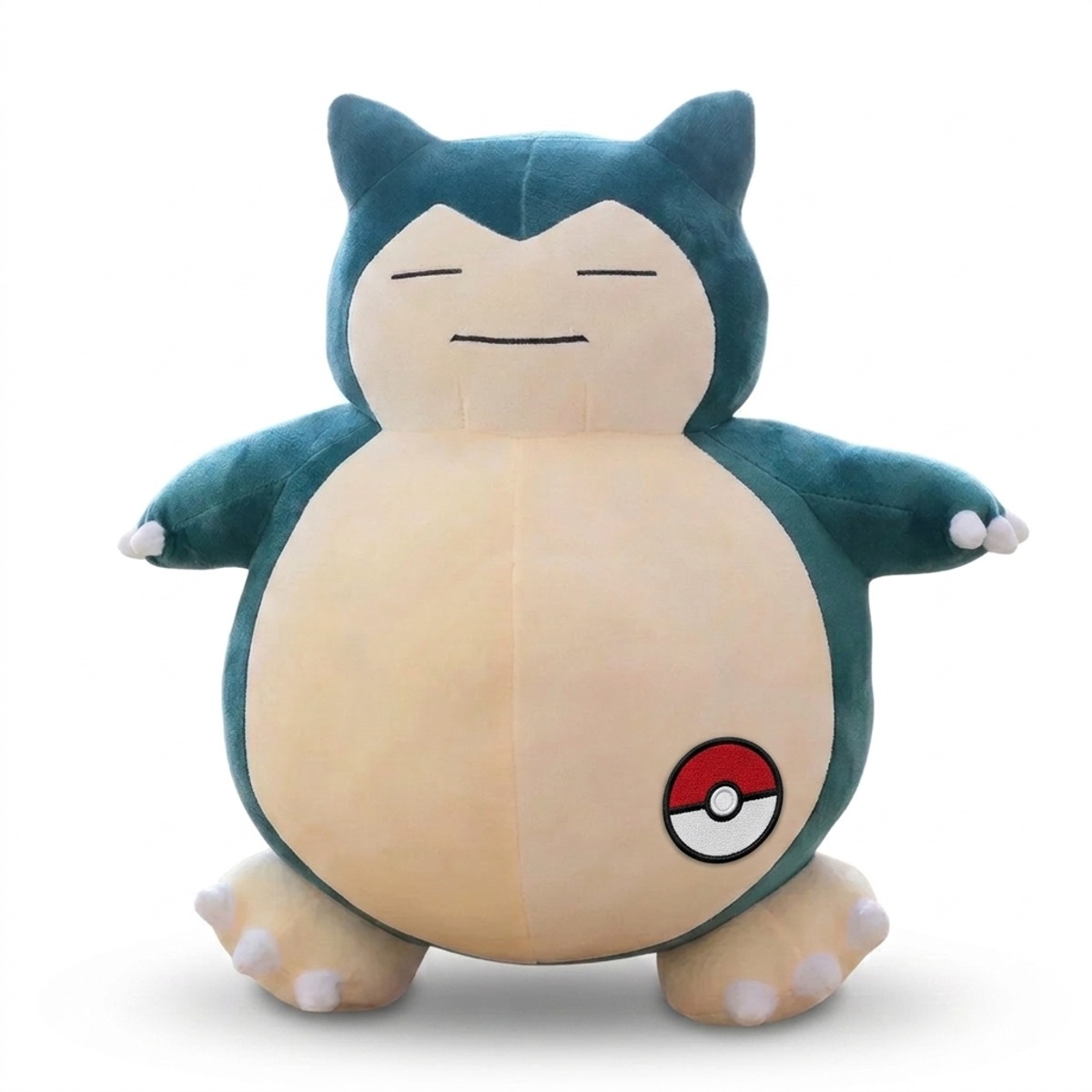 Peluche Snorlax Gigante con distintivo che prova l'autenticità del prodotto.