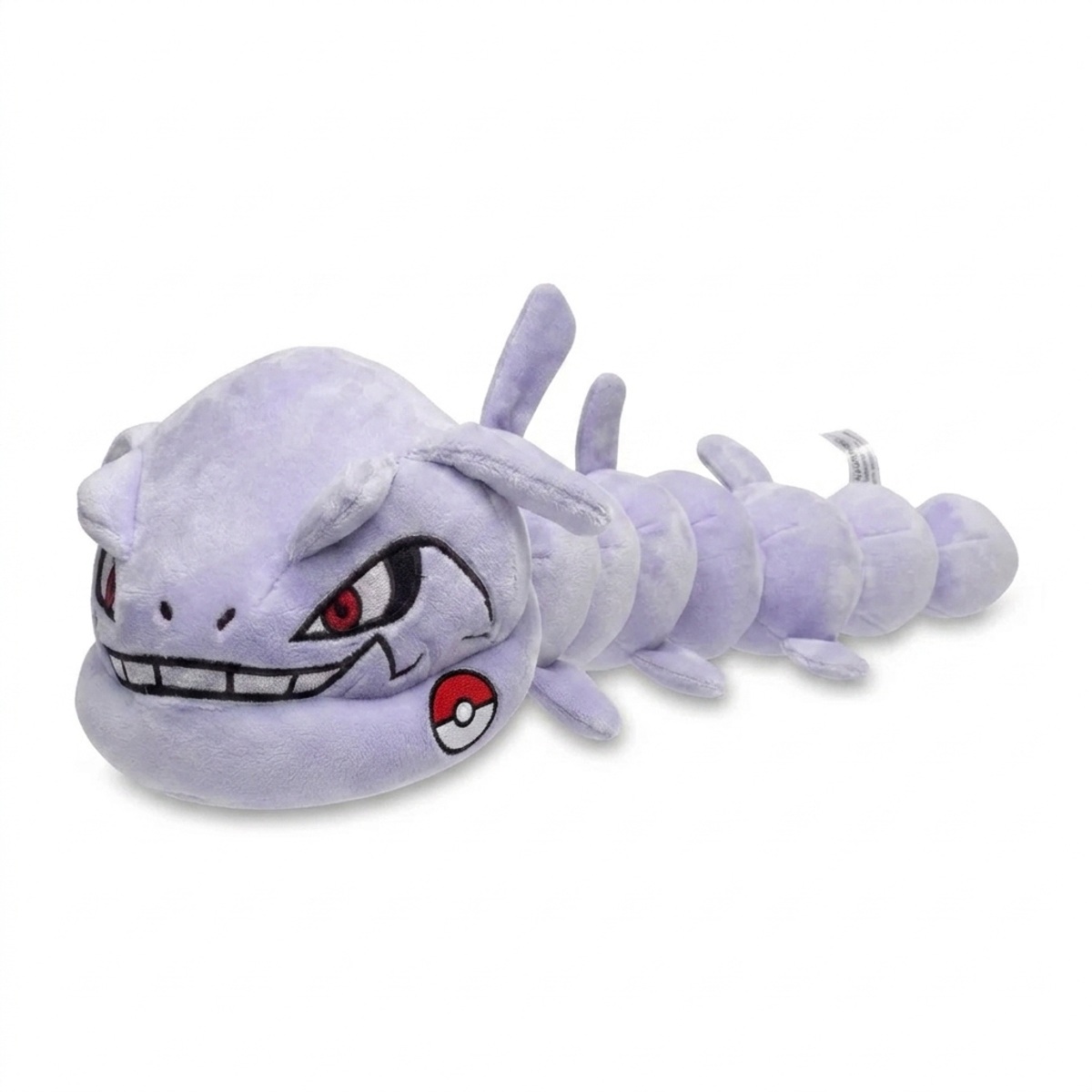 Peluche Steelix con distintivo che prova l'autenticità del prodotto.